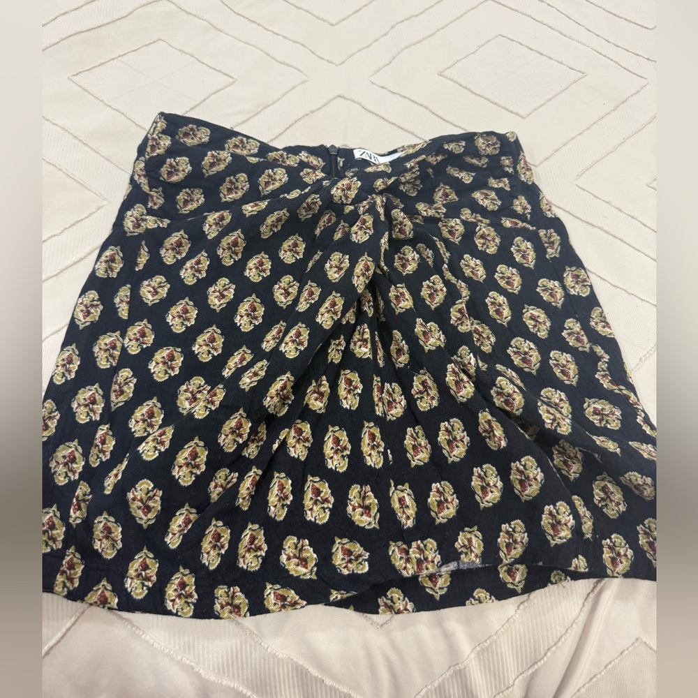 Floral Black Skirt